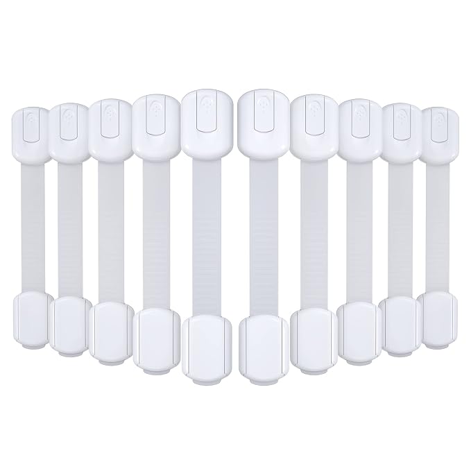 4our Kiddies 10 Pack Baby Proof Cabinet Latches, Childproof Drawer Latches by 4ourKiddies