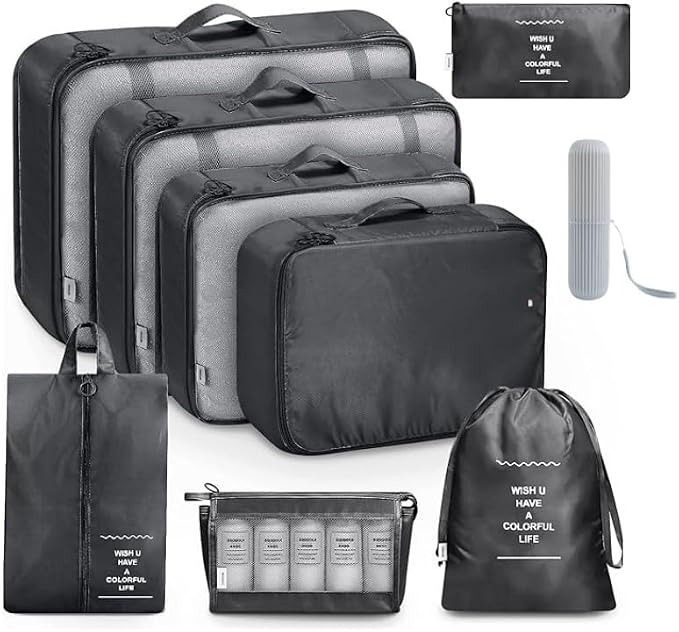 9 Set Packing Cubes for Suitcases, Aydicon Travel Luggage Packing Organizers - Image 2