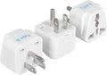 Ceptics Europe to US plug adapter, Type B USA Plug adapter compatible by Ceptics