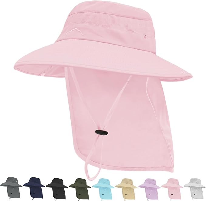 Sun Hats for Men Women, UPF50+ Protection Safari Hat, Wide Brim Fishing Hat by Rosoz