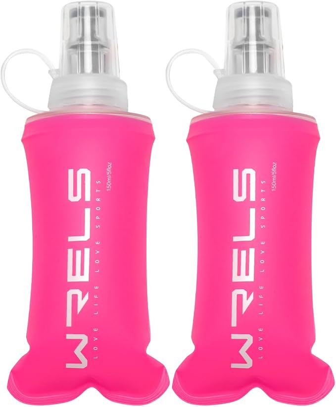Folding Soft Flask Portable Collapsible Running Lightweight Water Bottle by WRELS