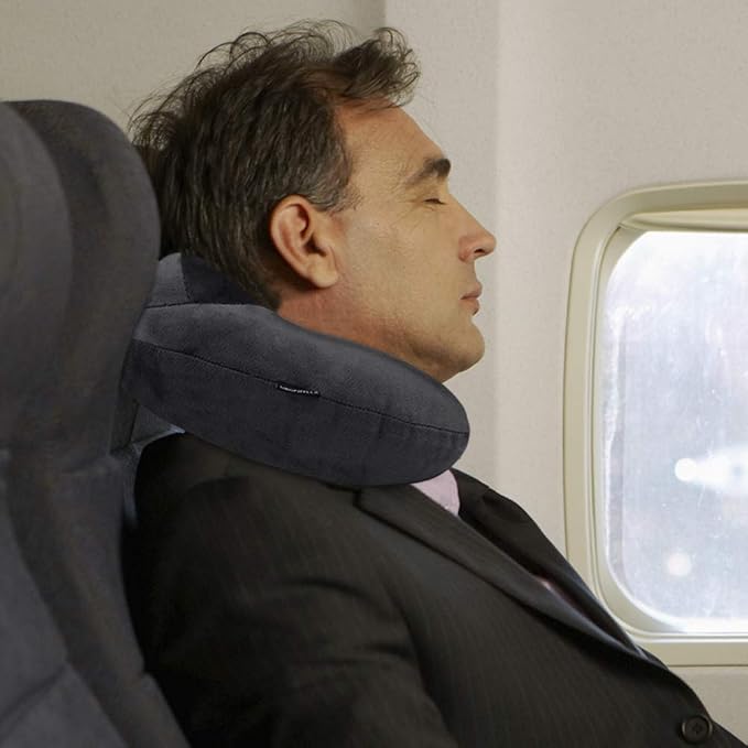 UROPHYLLA Inflatable Travel Pillow, Soft Velvet Inflatable Neck Pillow - Image 6