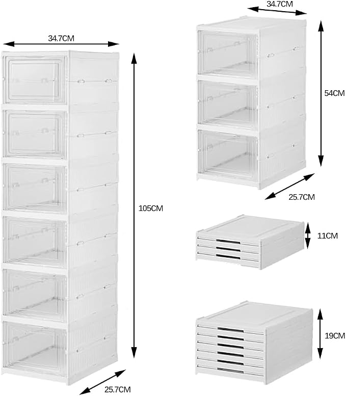 Shoe Organizer Foldable Shoe Rack, No Assembly Box Covered Shoe Storage - Image 2