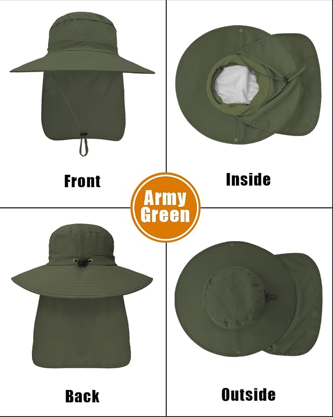 Outdoor Sun Hats with Stowable Neck Flap - Image 2