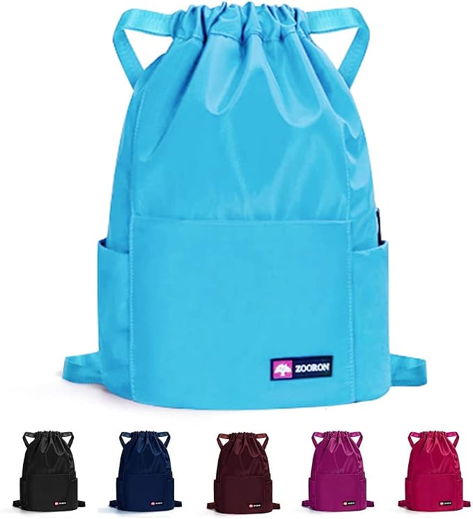 ZOORON Waterproof Drawstring Gym Backpack Bag by ZOORON