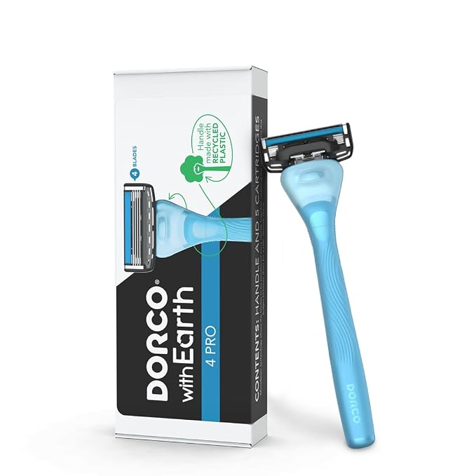DORCO with Earth Razor with Pace 4 Pro Cartridges • Handle Made from Post by Dorco