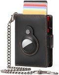 Mens Wallet Card Holder: Pop Up Aluminum Case, Genuine Leather, RFID Blocking by NIAIULEATHER