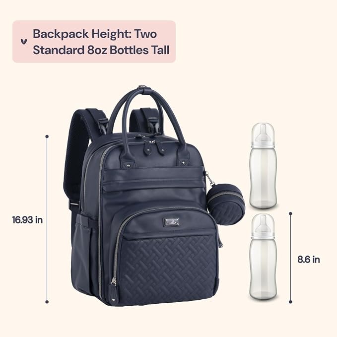 BabbleRoo Leather Diaper Bag Backpack - Image 2