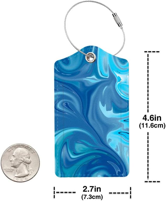 2 Pack Luggage Tag for Suitcase, Cute Unique Leather Bag Tags Identifiers - Image 2