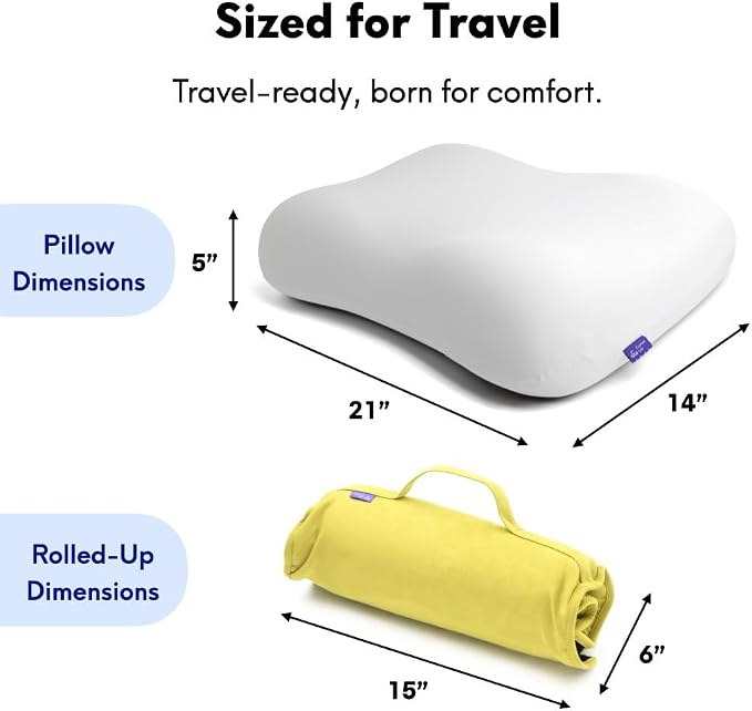 Cushion Lab Travel Deep Sleep Pillow – Compact Memory Foam Neck Pillow - Image 5