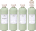 ASEVAT 13.5oz 4Pcs Green Plastic Refillable Travel Shampoo and Conditioner by ASEVAT