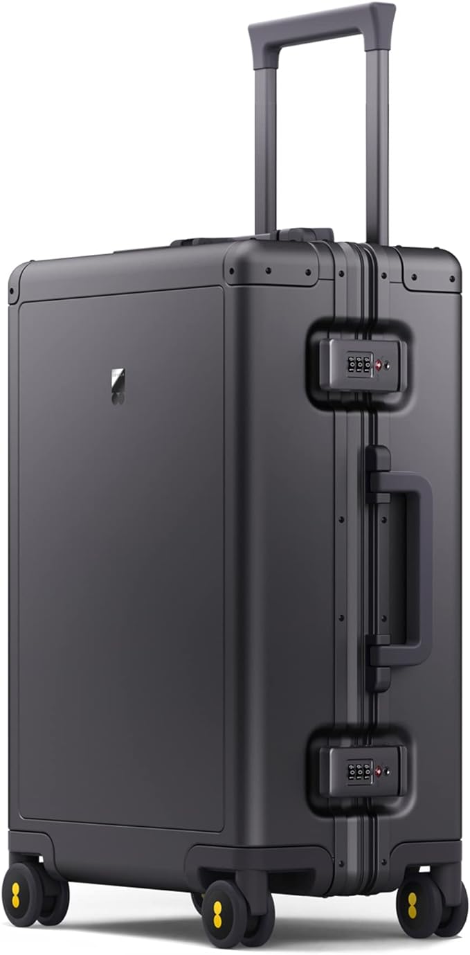 LEVEL8 Gibraltar Aluminum Zipperless Luggage 20 Inch, Hardside Carry on by LEVEL8