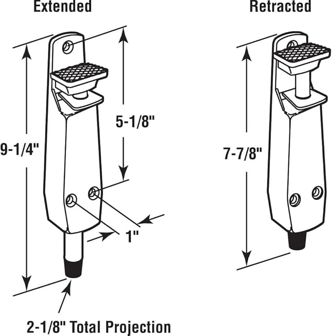 Pacific Doorware Heavy Duty Spring Loaded Step Down Push On Door Holder/Stopper - Image 2
