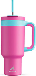 POWCAN 40 oz Tumbler with Handle, 2-in-1 Straw and Sip Lid, Dishwasher Safe by POWCAN