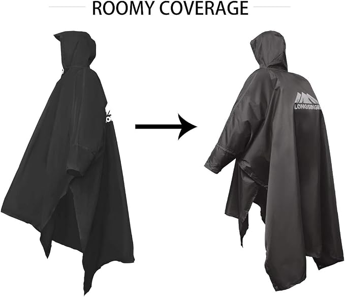 longsinger Rain Poncho for Adult, Waterproof Rain Poncho - Image 7