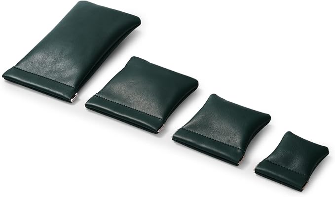 2 Pack PU Leather Slim Engagement Wedding Ring Pouch Leather Jewelry Pouch - Image 5