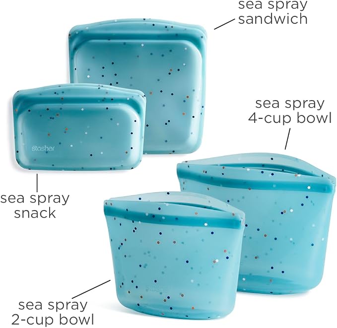 Stasher Premium Silicone Reusable Food Storage Bags, Sea Spray, Lunch Bag - Image 5