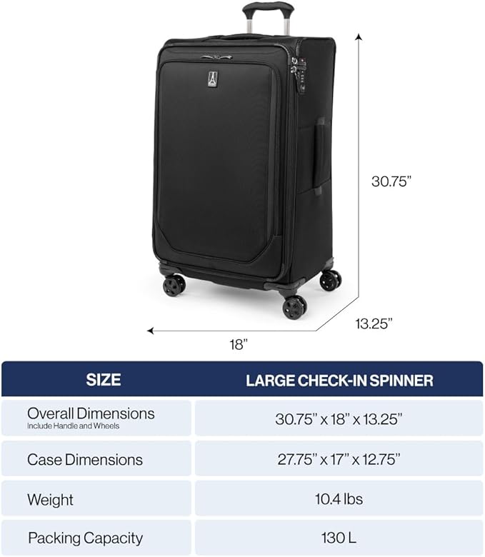 Travelpro Crew Classic Lightweight Softside Expandable Checked Luggage - Image 6