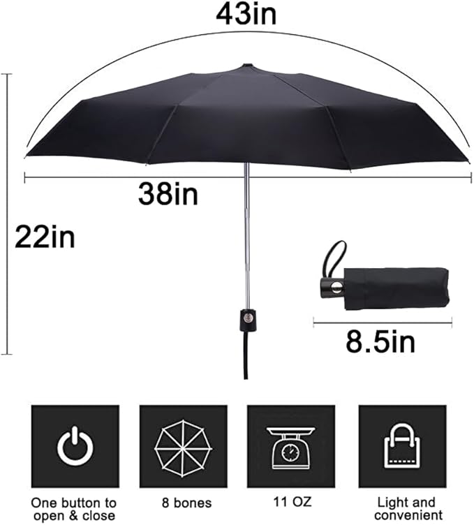 Goothdurs Automatic Mini Travel Windproof Umbrella Compact Auto Open/Close - Image 2