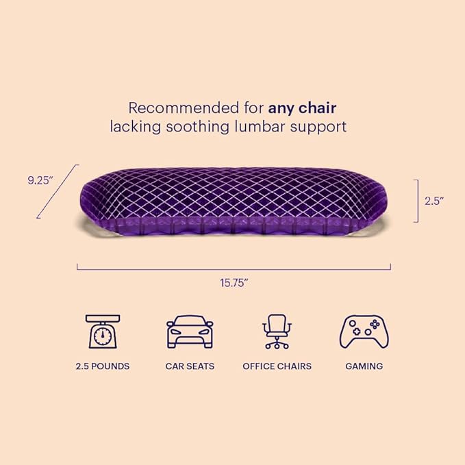 Purple Back Cushion | Pressure Reducing Grid Designed - Image 2