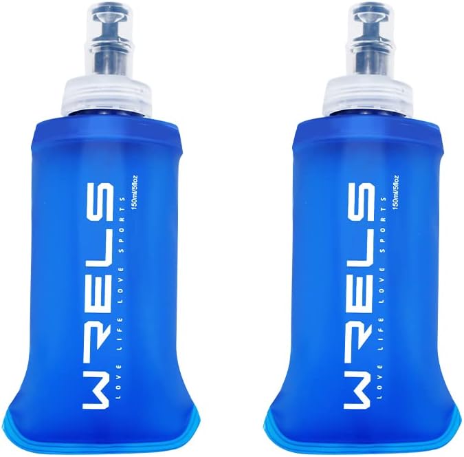 Folding Soft Flask Portable Collapsible Running Lightweight Water Bottle by WRELS