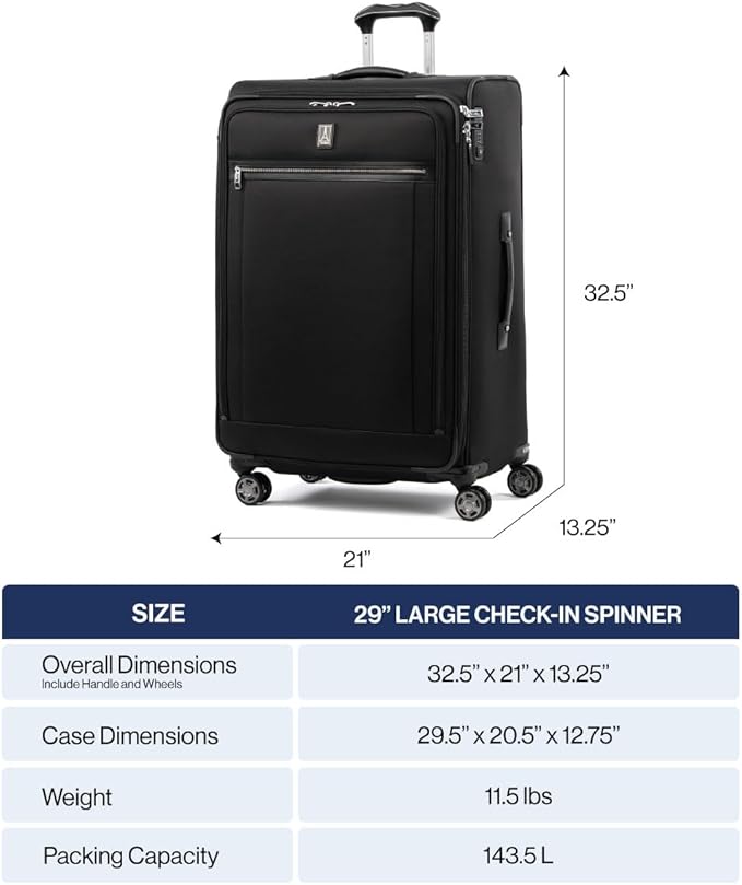 Travelpro Platinum Elite Softside Expandable Checked Luggage, 8 Wheel Spinner - Image 6