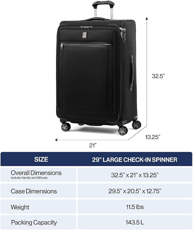 Travelpro Platinum Elite Softside Expandable Checked Luggage, 8 Wheel Spinner - Image 3