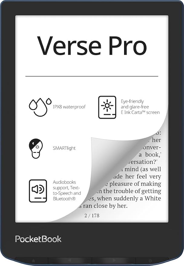 PocketBook Verse Pro E-Reader Waterproof | Eye-Friendly 6'' E-Ink Carta™ HD by PocketBook