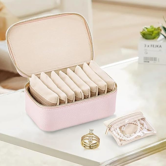 Jewelry Box Organizer for Women, Small Travel Jewelry Case, Mini Travel Jewelry - Image 2