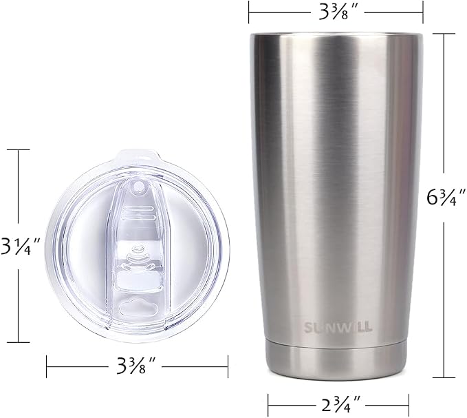 SUNWILL Travel Coffee Tumbler 20 oz, Stainless Steel Mug - Image 3