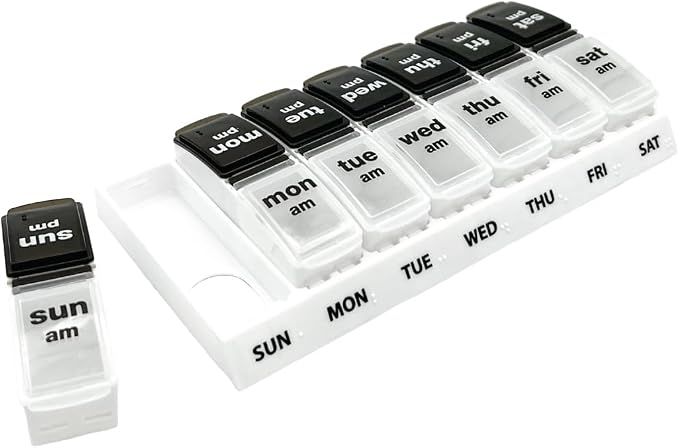 EZY DOSE Weekly Daily AM/PM Pill Case, Medicine Planner, Vitamin Organizer by EZYDOSE