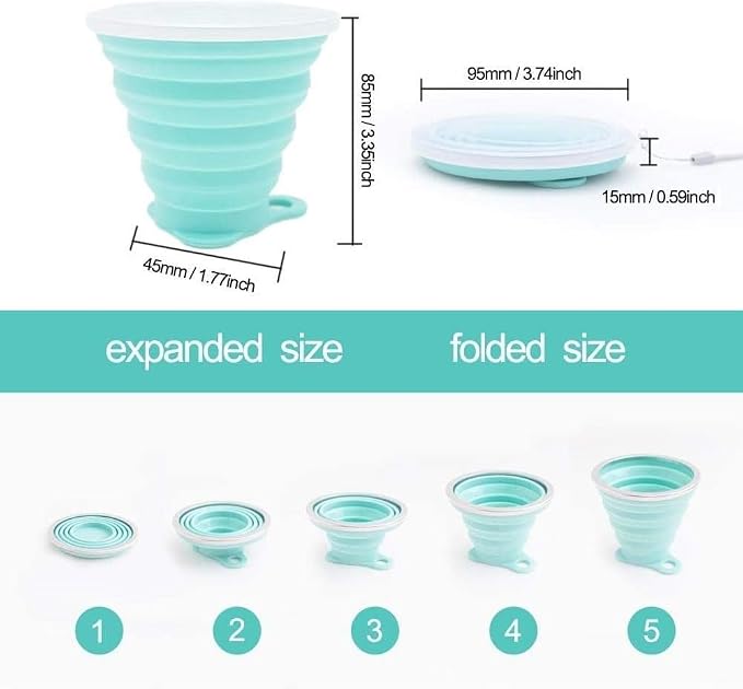 IYYI Collapsible Cups for Traveling, Silicone Collapsible Cups, Camping Mugs - Image 3