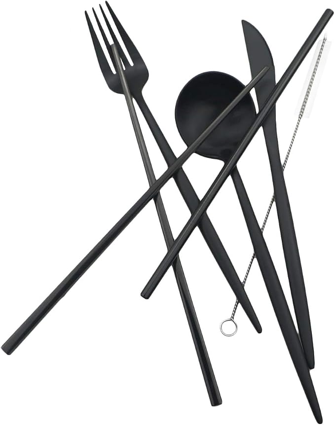 Gugrida Reusable Travel Utensils, 7 Piece Portable 304 Stainless Steel - Image 7