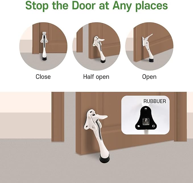 One Touch Kickdown Door Stopper, Door Holder, Heavy Duty Door Stops, Bottom of - Image 8