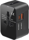 Universal Travel Adapter with 3.0A PD USB-C & QC USB-A Ports, Fast Charging by MINGTONG