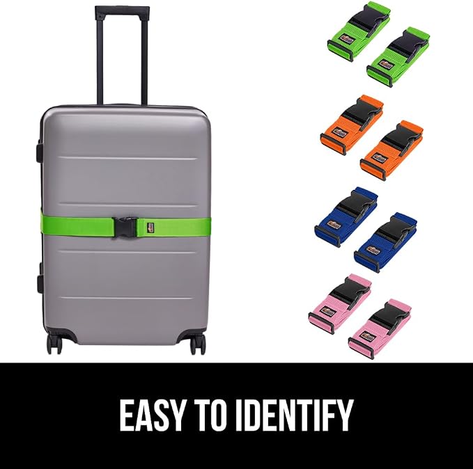 GORILLA GRIP Heavy Duty 8 Pack Adjustable Luggage Straps - Image 4