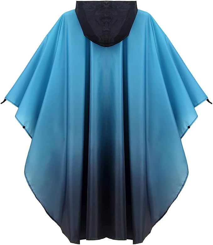 Rain Poncho Jacket Coat Hooded Zipper Style - Image 7