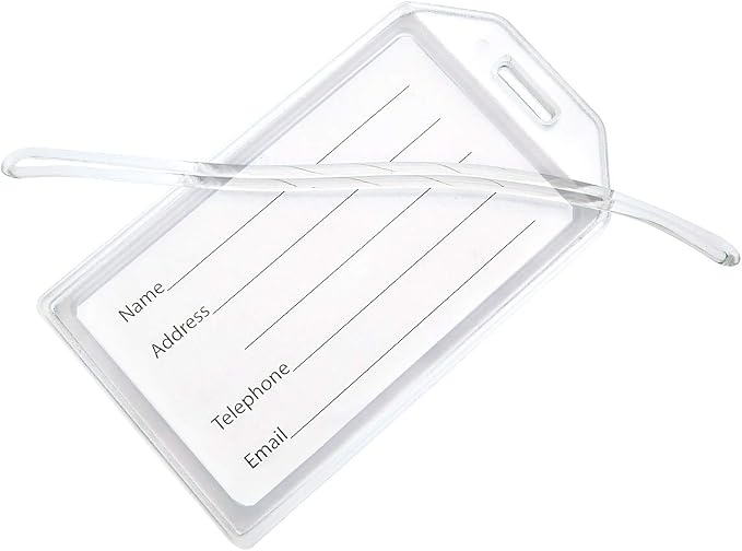 5 Pack - Premium Rigid Airline Luggage Tag Holders - Heavy Duty Hard Plastic - Image 9