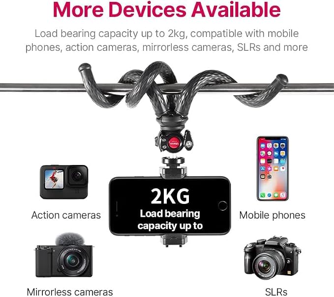 ULANZI FT-01 Phone Tripod with Holder, Mini Camera Flexible Tripod Stand with - Image 6