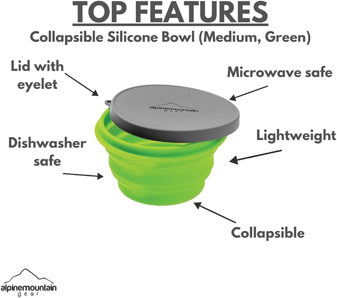 Collapsible Silicone Bowl with Lid - Image 2