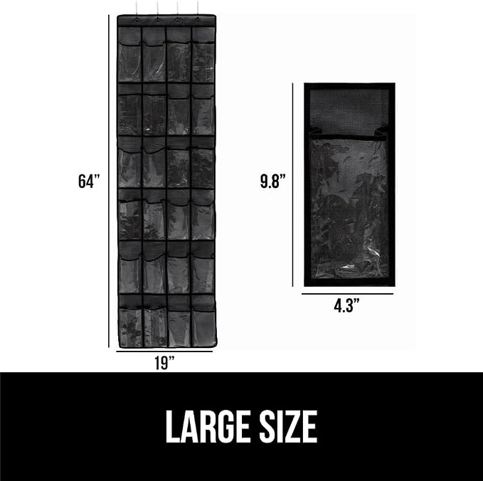 GORILLA GRIP Over the Door Shoe Organizer, 24 Large Breathable PVC Pockets - Image 6