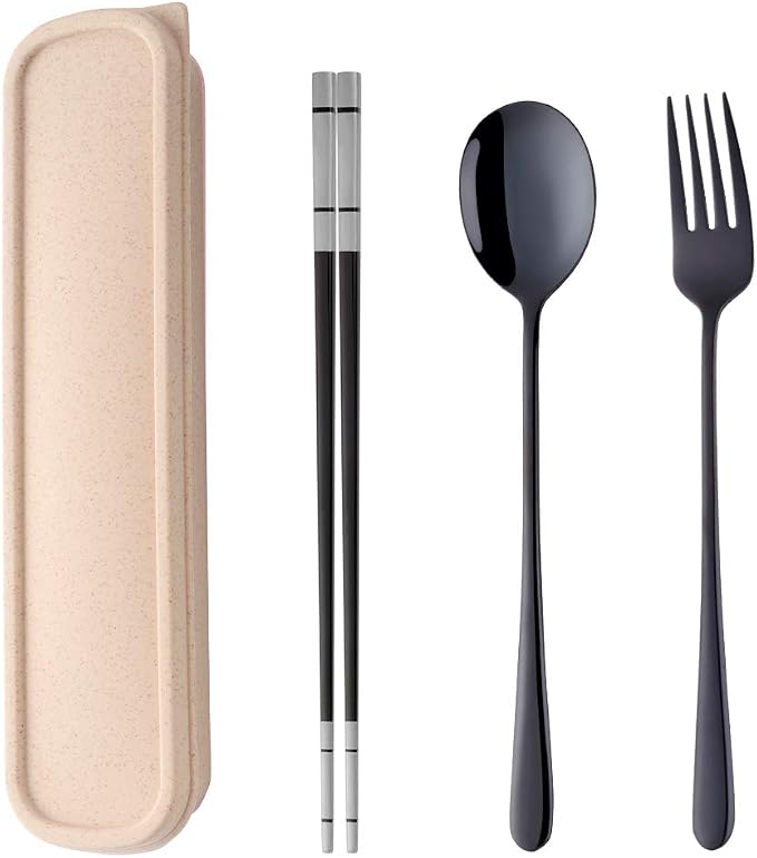 3 PCS Outdoor Flatware Set Fork Spoon Chopsticks/Travel Flatware Set by DOBUYOO