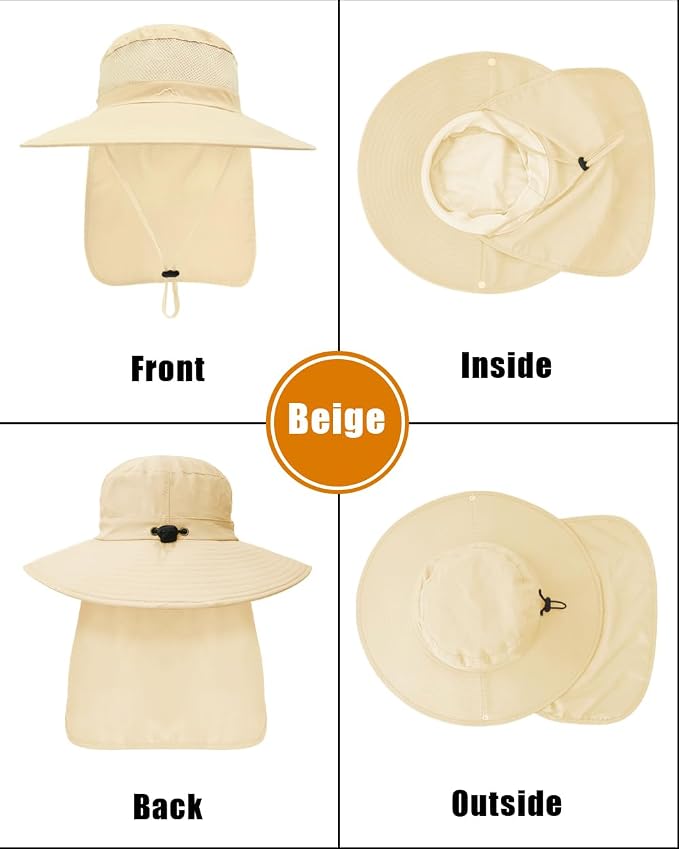Outdoor Sun Hats with Stowable Neck Flap - Image 2
