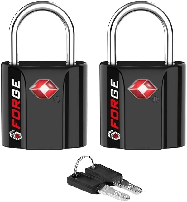 TSA Approved Luggage Locks, Ultra-Secure Dimple Key Travel Locks by Forge