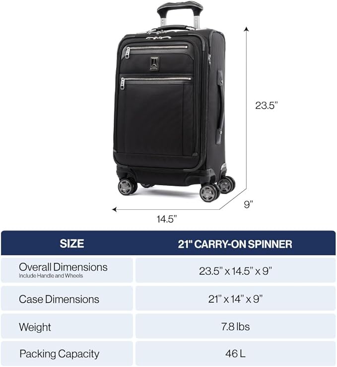 Travelpro Platinum Elite Softside Expandable Carry on Luggage, 8 Wheel Spinner - Image 2
