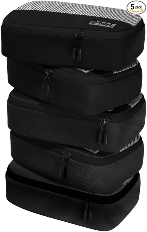 5pc Small Black Packing Cubes for Suitcases by DotDot