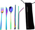 7 Pcs Portable Flatware Set, 304 Stainless Steel Cutlery Set Travel Utensils Set by Uniturcky