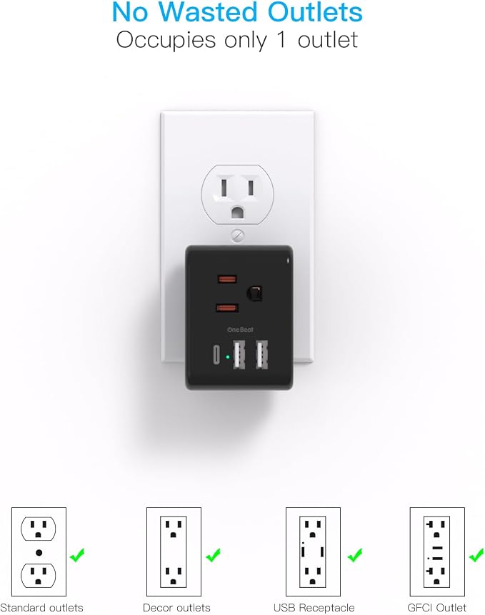 Multi Plug Outlet Extender, Power Strip Non Surge Protector Electric Outlet - Image 6