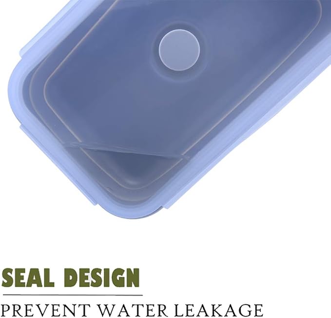 4 Pack Collapsible Silicone Food Containers Storage Lunch Bento Box - Image 4