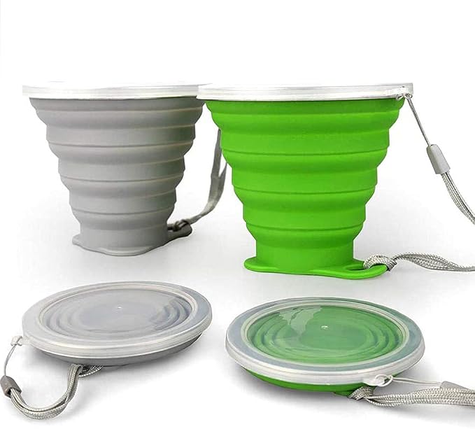 JBER Silicone Collapsible Travel Cup, Silicone Folding Camping Cup by JBER